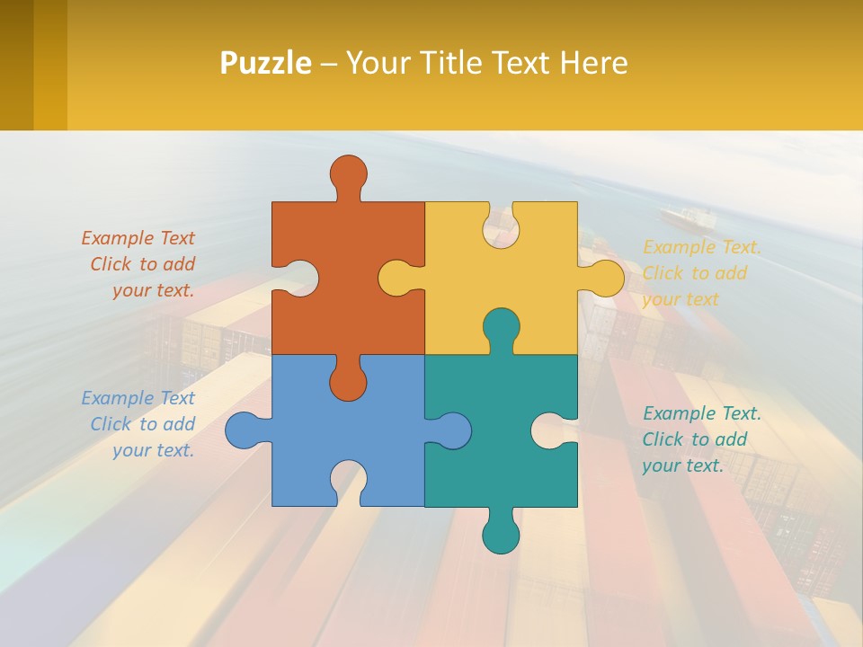 A Large Container Ship In The Middle Of The Ocean PowerPoint Template