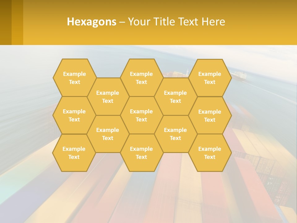 A Large Container Ship In The Middle Of The Ocean PowerPoint Template