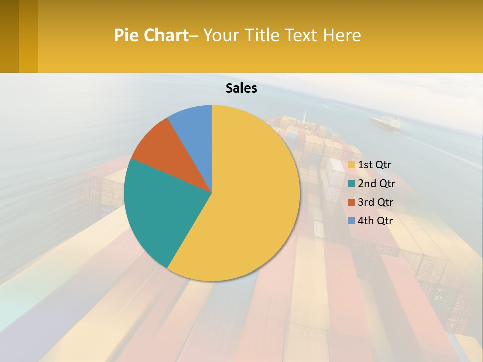 A Large Container Ship In The Middle Of The Ocean PowerPoint Template