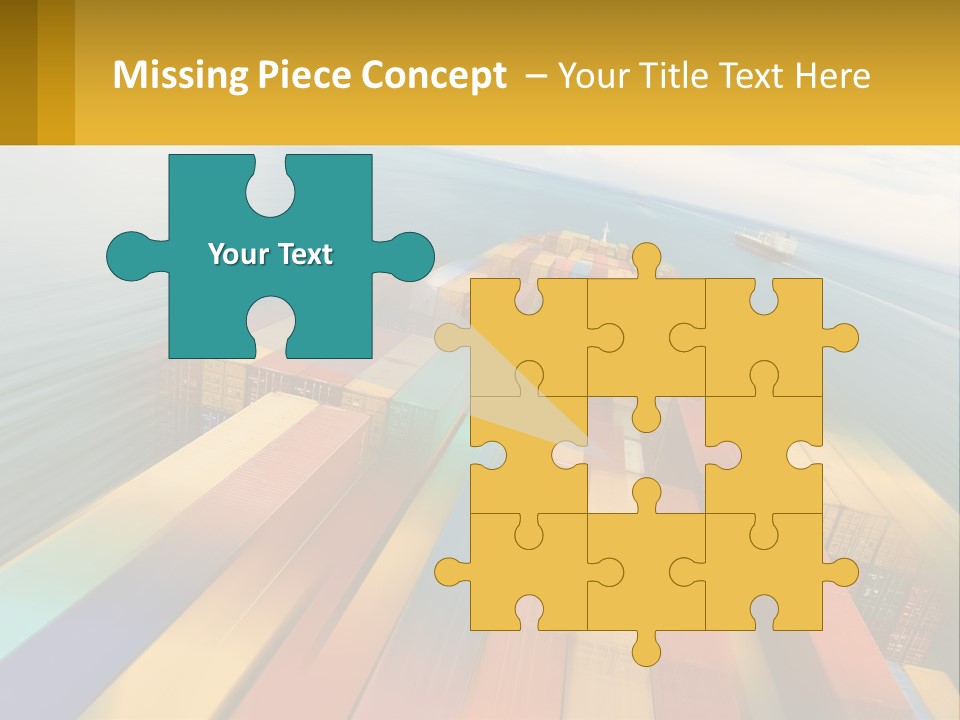 A Large Container Ship In The Middle Of The Ocean PowerPoint Template