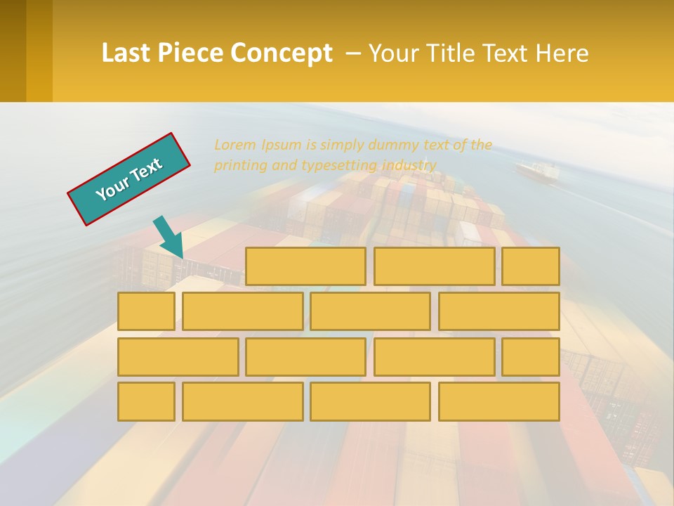 A Large Container Ship In The Middle Of The Ocean PowerPoint Template