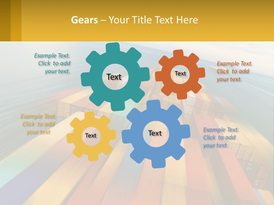 A Large Container Ship In The Middle Of The Ocean PowerPoint Template