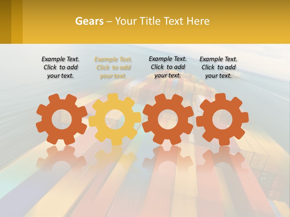 A Large Container Ship In The Middle Of The Ocean PowerPoint Template