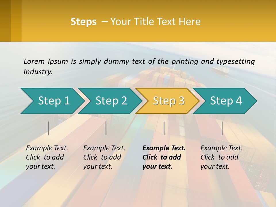 A Large Container Ship In The Middle Of The Ocean PowerPoint Template