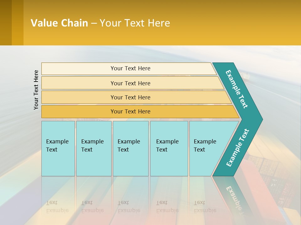 A Large Container Ship In The Middle Of The Ocean PowerPoint Template