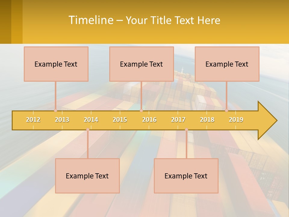 A Large Container Ship In The Middle Of The Ocean PowerPoint Template