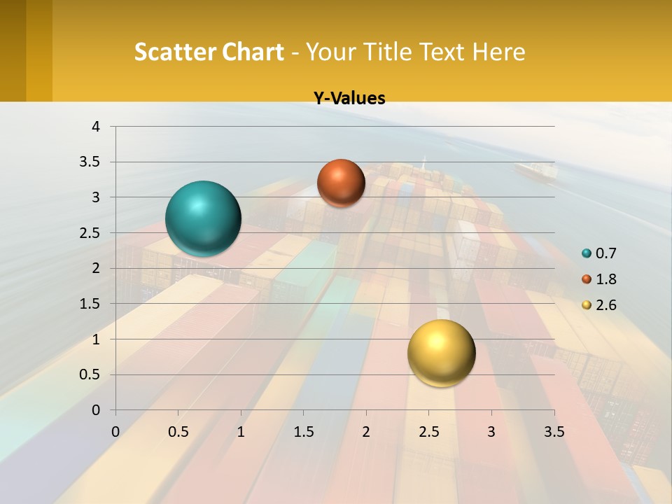 A Large Container Ship In The Middle Of The Ocean PowerPoint Template