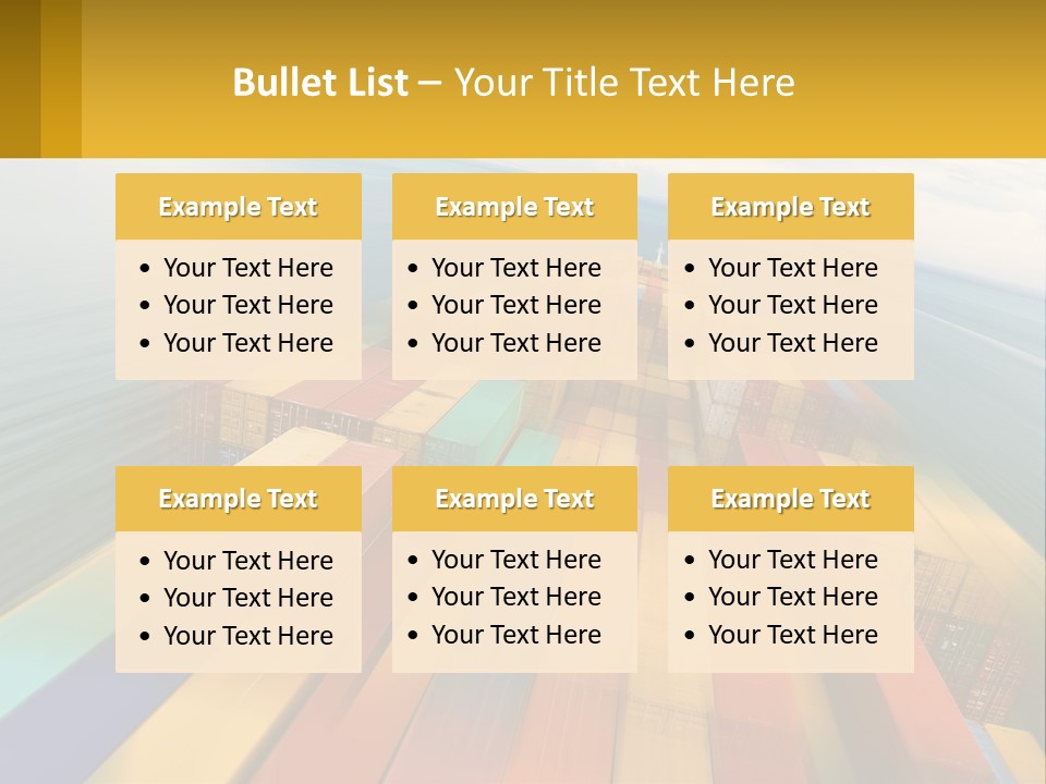 A Large Container Ship In The Middle Of The Ocean PowerPoint Template