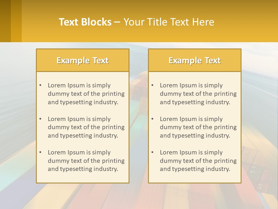 A Large Container Ship In The Middle Of The Ocean PowerPoint Template