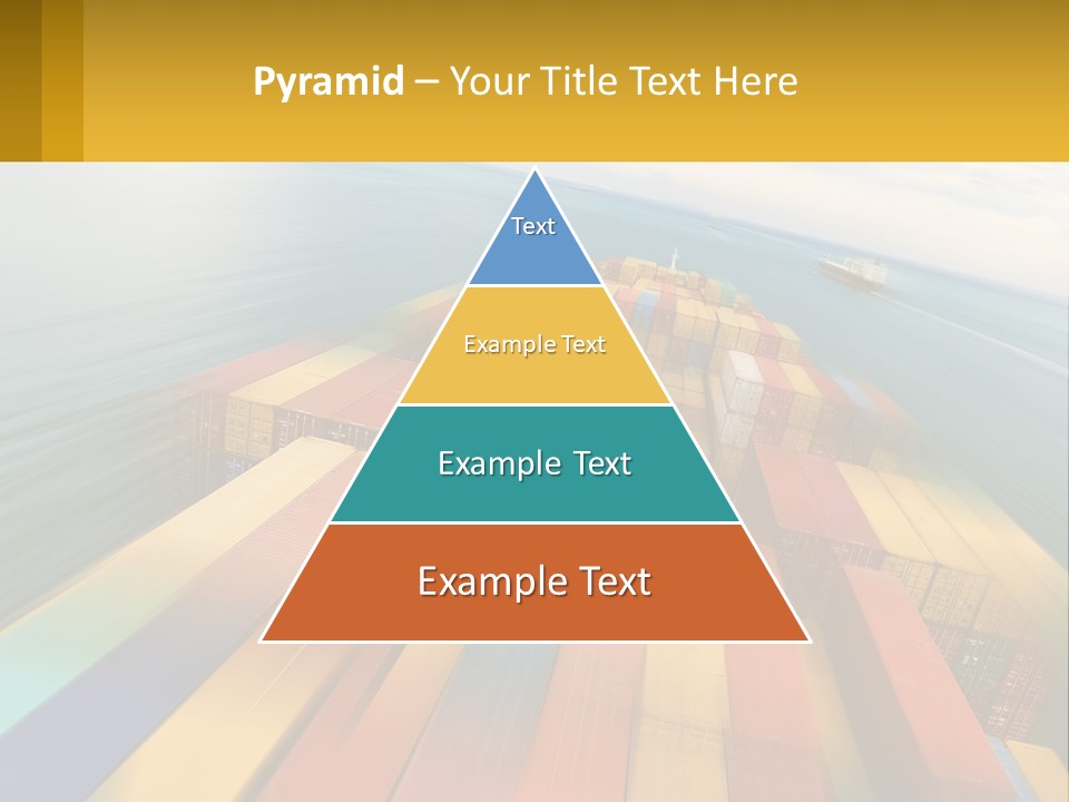 A Large Container Ship In The Middle Of The Ocean PowerPoint Template