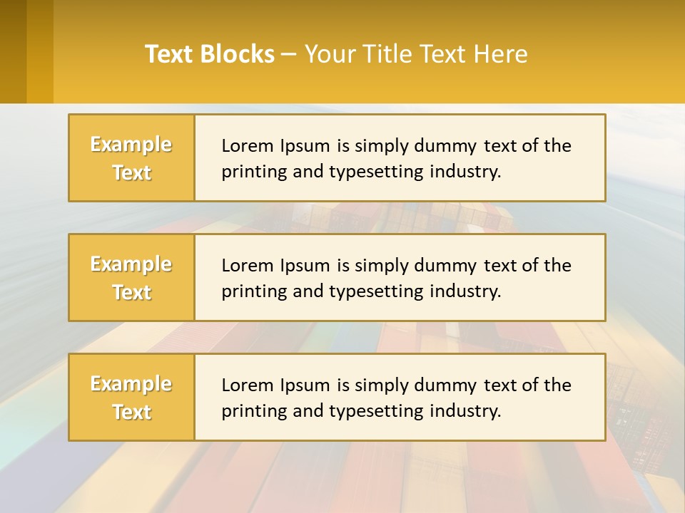 A Large Container Ship In The Middle Of The Ocean PowerPoint Template