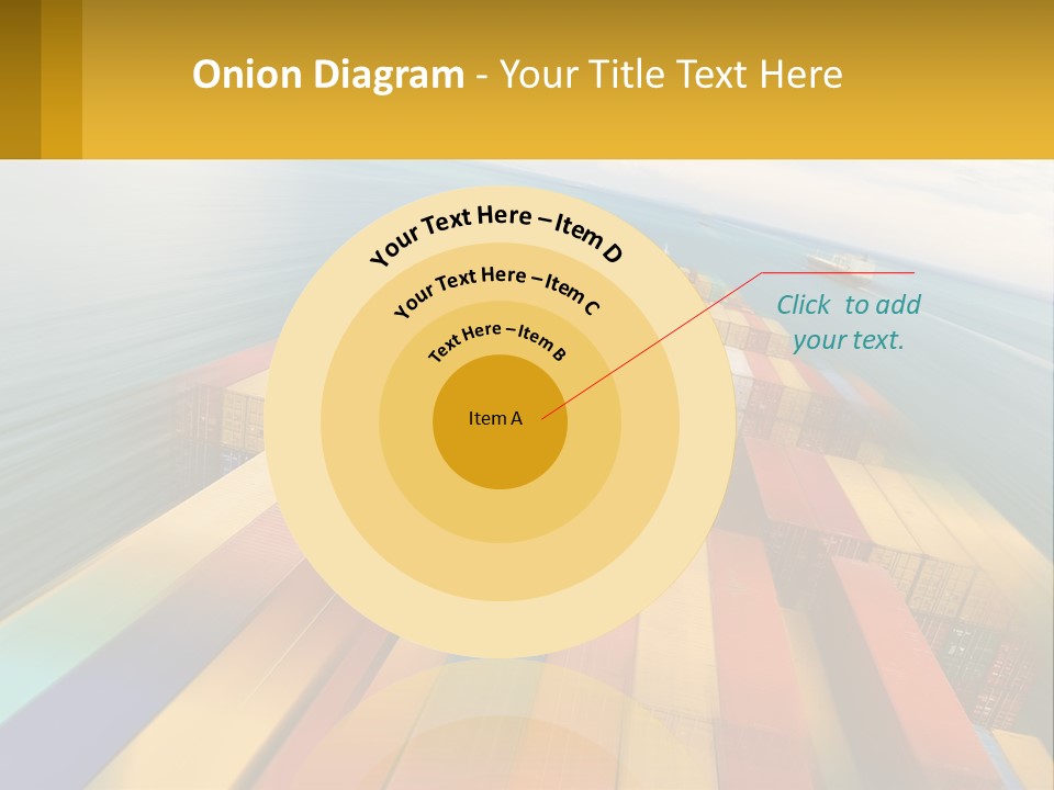 A Large Container Ship In The Middle Of The Ocean PowerPoint Template