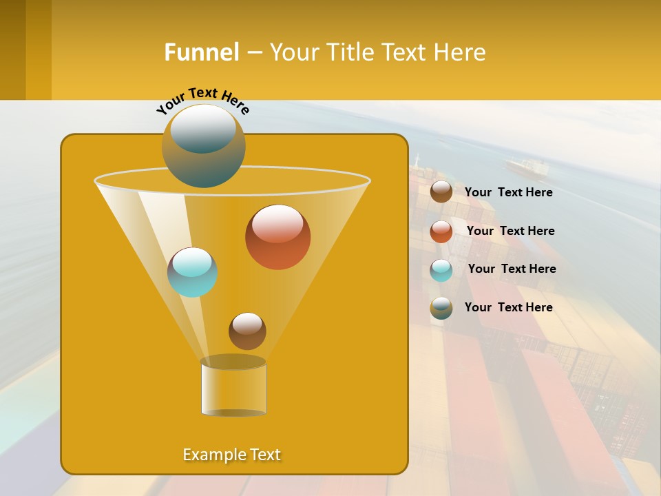 A Large Container Ship In The Middle Of The Ocean PowerPoint Template