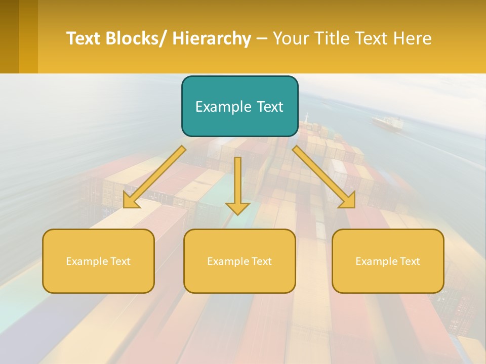 A Large Container Ship In The Middle Of The Ocean PowerPoint Template