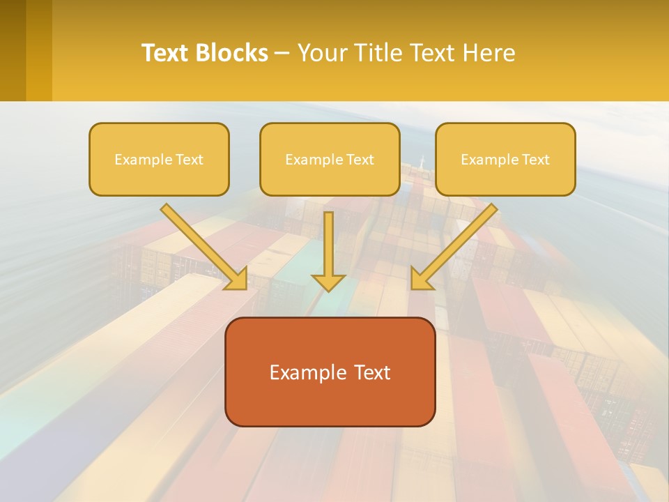 A Large Container Ship In The Middle Of The Ocean PowerPoint Template