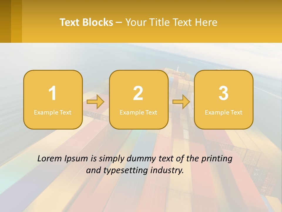 A Large Container Ship In The Middle Of The Ocean PowerPoint Template