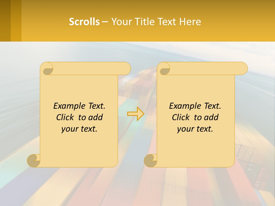 A Large Container Ship In The Middle Of The Ocean PowerPoint Template