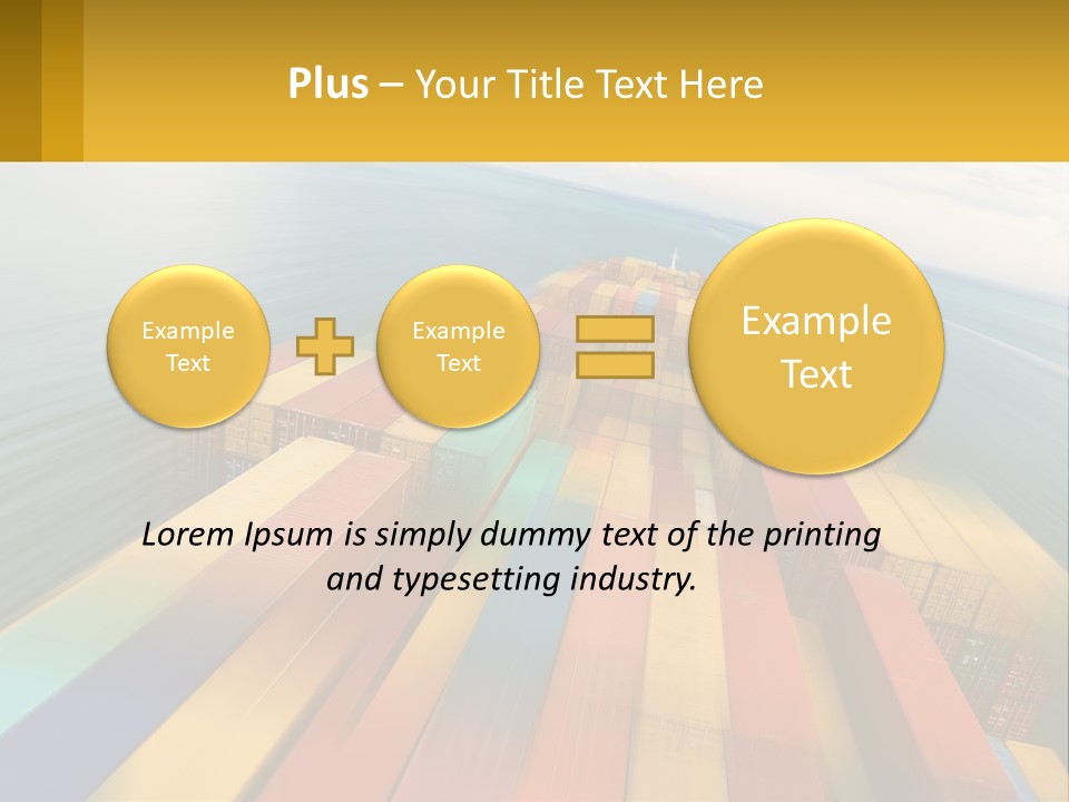 A Large Container Ship In The Middle Of The Ocean PowerPoint Template