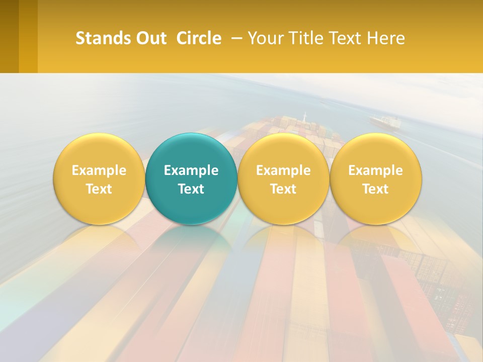 A Large Container Ship In The Middle Of The Ocean PowerPoint Template