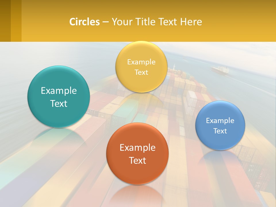 A Large Container Ship In The Middle Of The Ocean PowerPoint Template