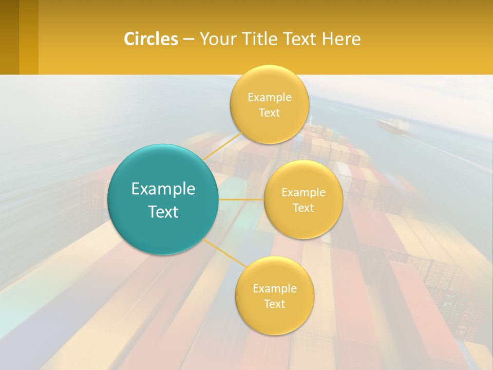 A Large Container Ship In The Middle Of The Ocean PowerPoint Template