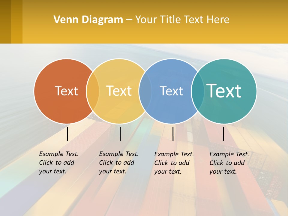 A Large Container Ship In The Middle Of The Ocean PowerPoint Template
