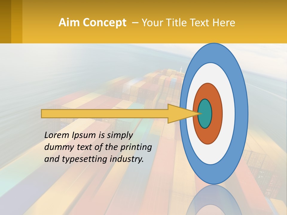 A Large Container Ship In The Middle Of The Ocean PowerPoint Template