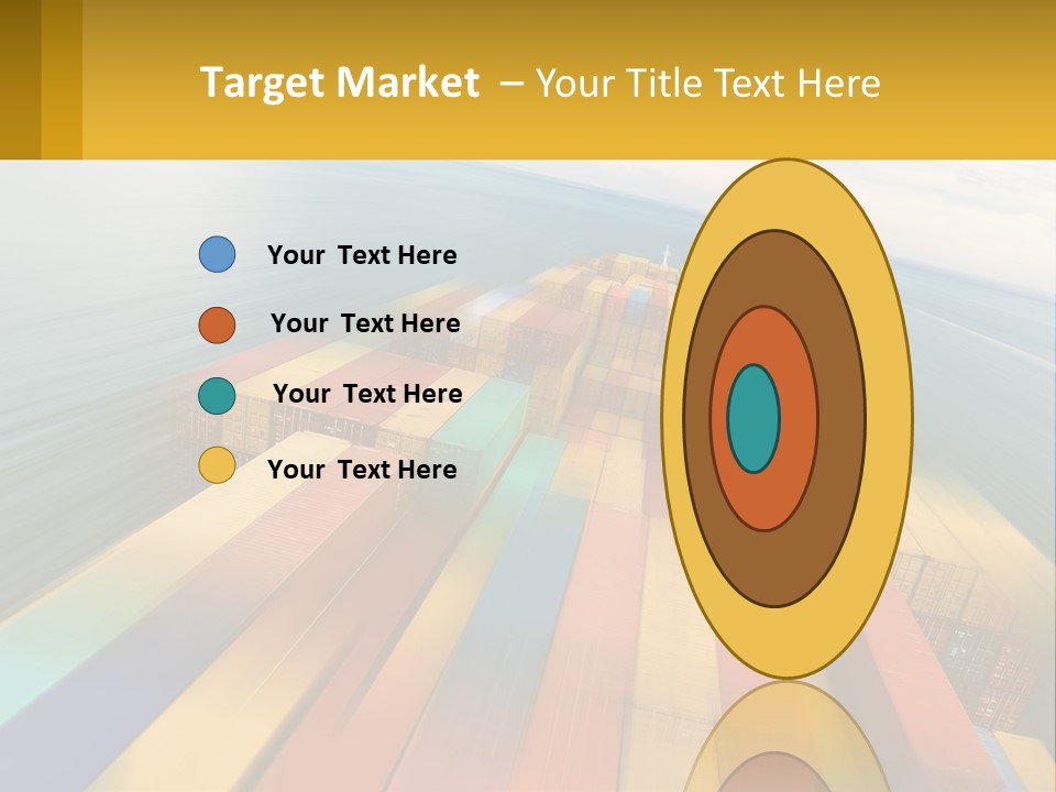 A Large Container Ship In The Middle Of The Ocean PowerPoint Template