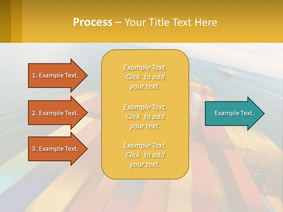 A Large Container Ship In The Middle Of The Ocean PowerPoint Template