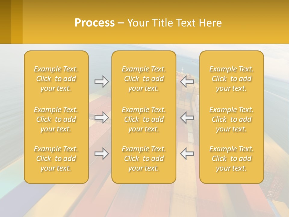 A Large Container Ship In The Middle Of The Ocean PowerPoint Template