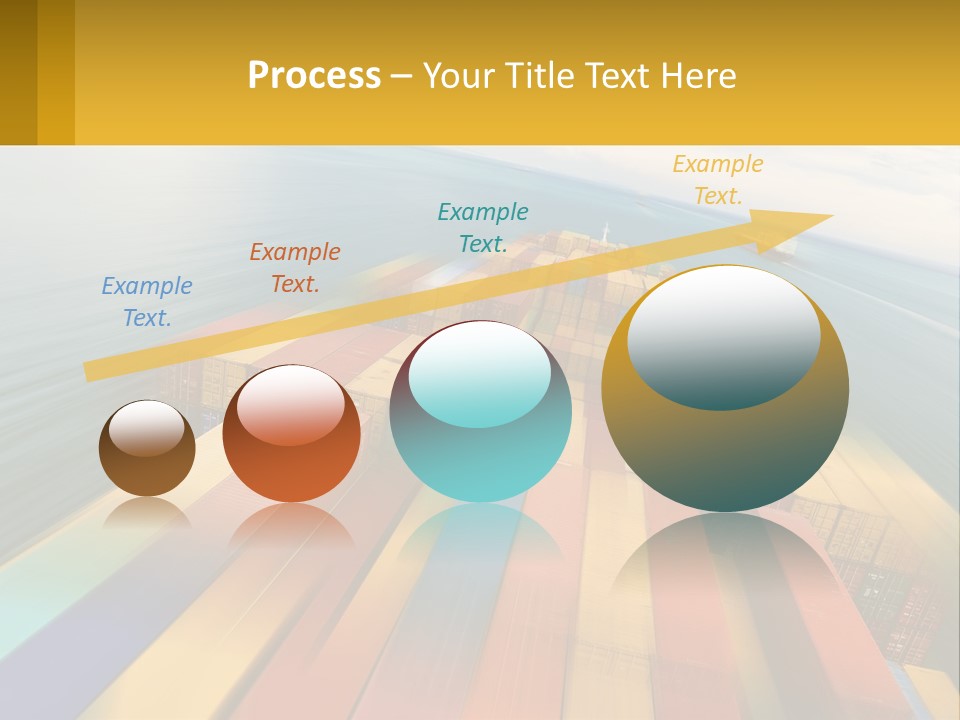 A Large Container Ship In The Middle Of The Ocean PowerPoint Template