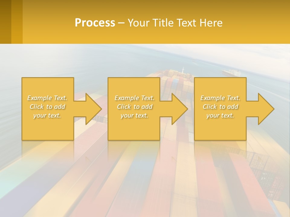 A Large Container Ship In The Middle Of The Ocean PowerPoint Template