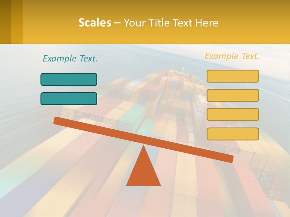A Large Container Ship In The Middle Of The Ocean PowerPoint Template