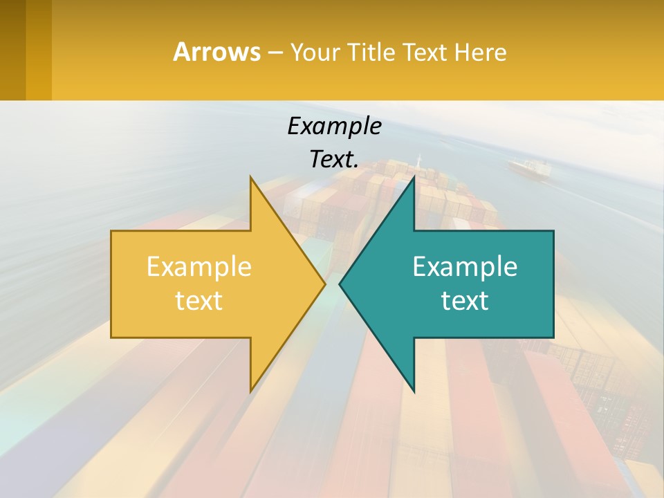 A Large Container Ship In The Middle Of The Ocean PowerPoint Template