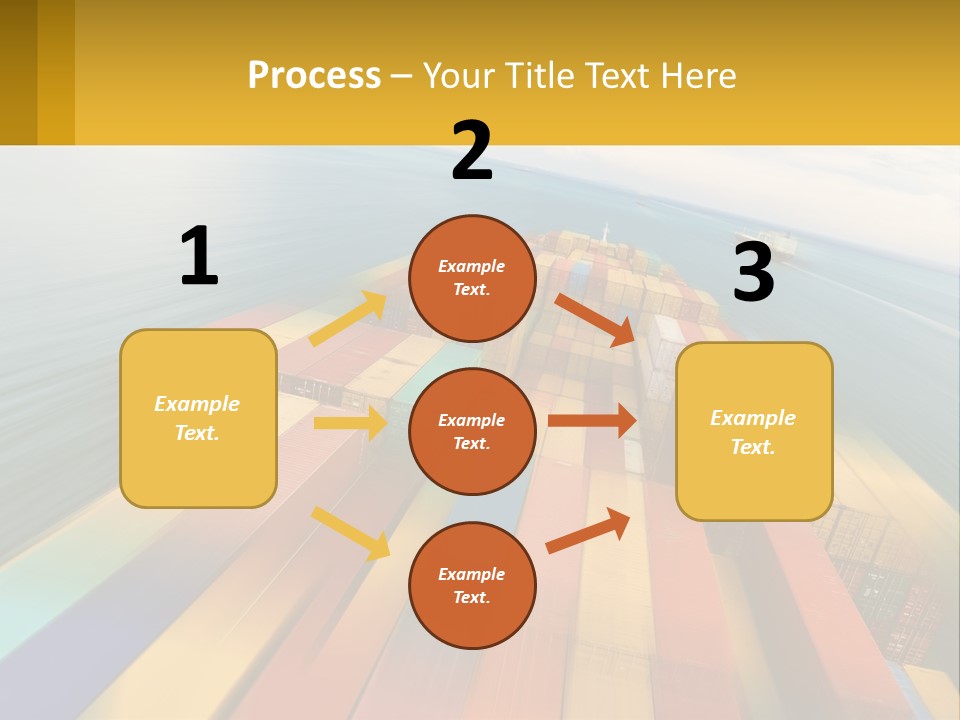 A Large Container Ship In The Middle Of The Ocean PowerPoint Template