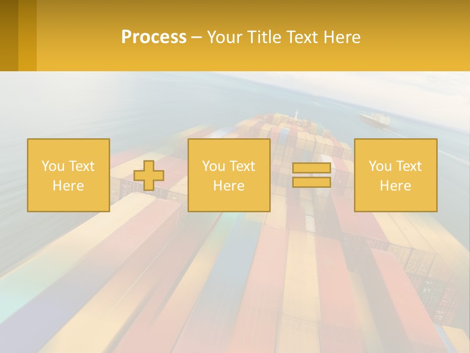 A Large Container Ship In The Middle Of The Ocean PowerPoint Template