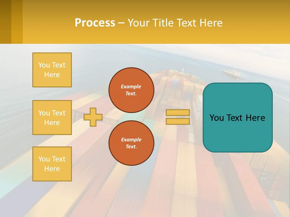 A Large Container Ship In The Middle Of The Ocean PowerPoint Template