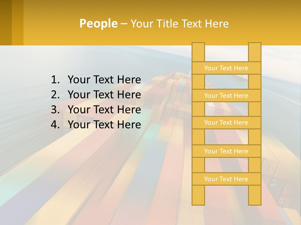 A Large Container Ship In The Middle Of The Ocean PowerPoint Template