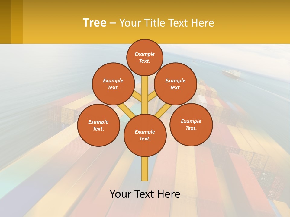 A Large Container Ship In The Middle Of The Ocean PowerPoint Template