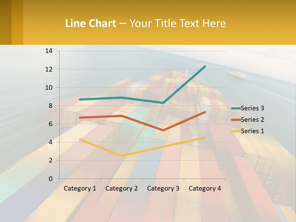 A Large Container Ship In The Middle Of The Ocean PowerPoint Template