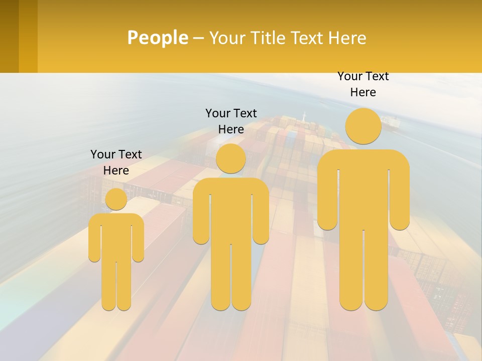 A Large Container Ship In The Middle Of The Ocean PowerPoint Template