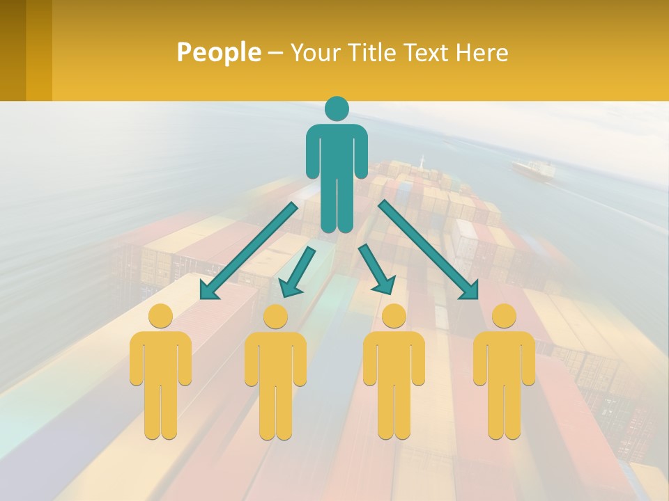 A Large Container Ship In The Middle Of The Ocean PowerPoint Template