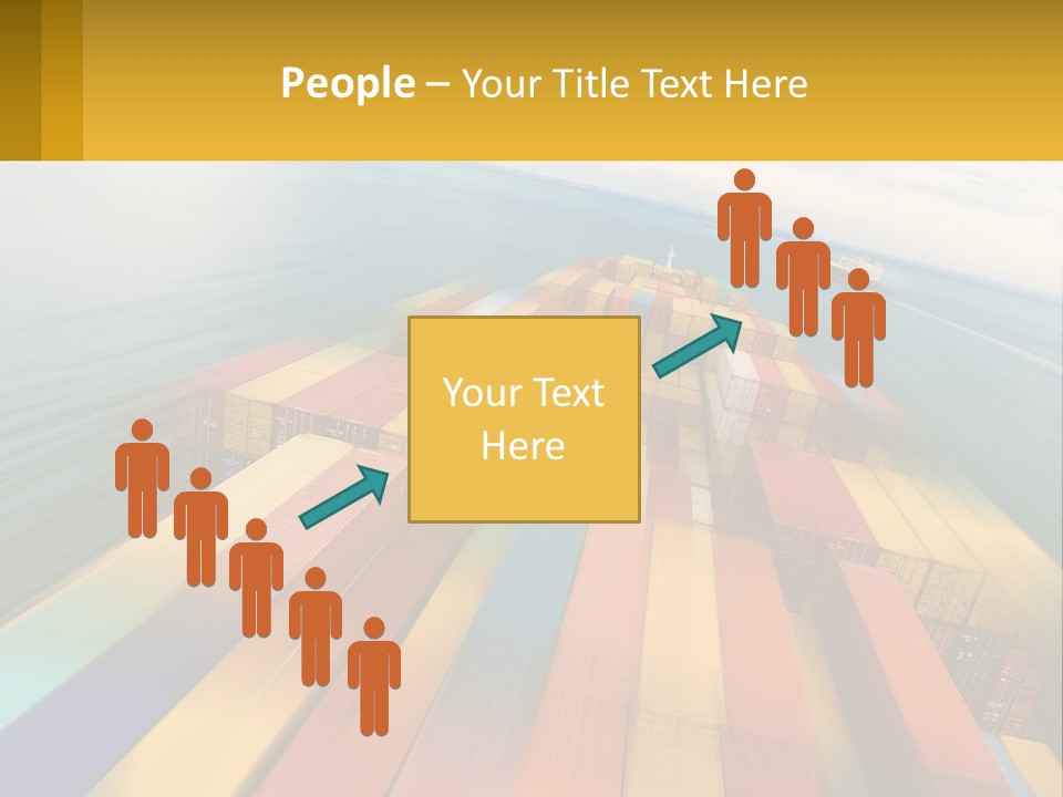 A Large Container Ship In The Middle Of The Ocean PowerPoint Template