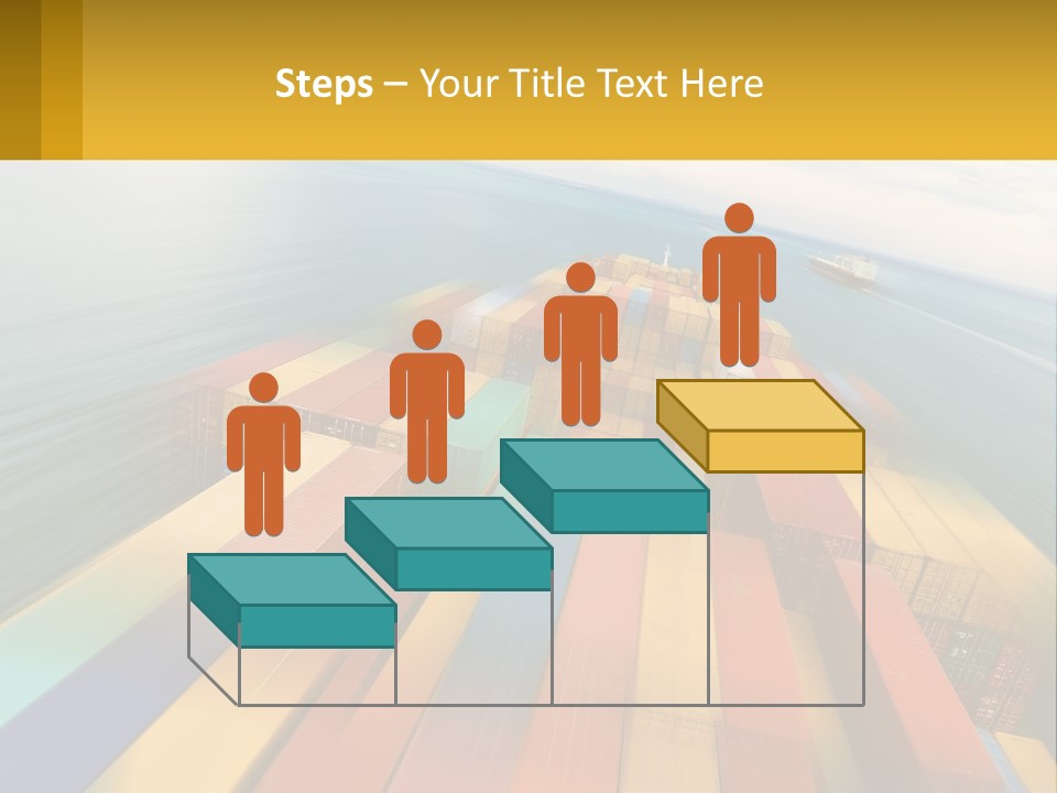 A Large Container Ship In The Middle Of The Ocean PowerPoint Template