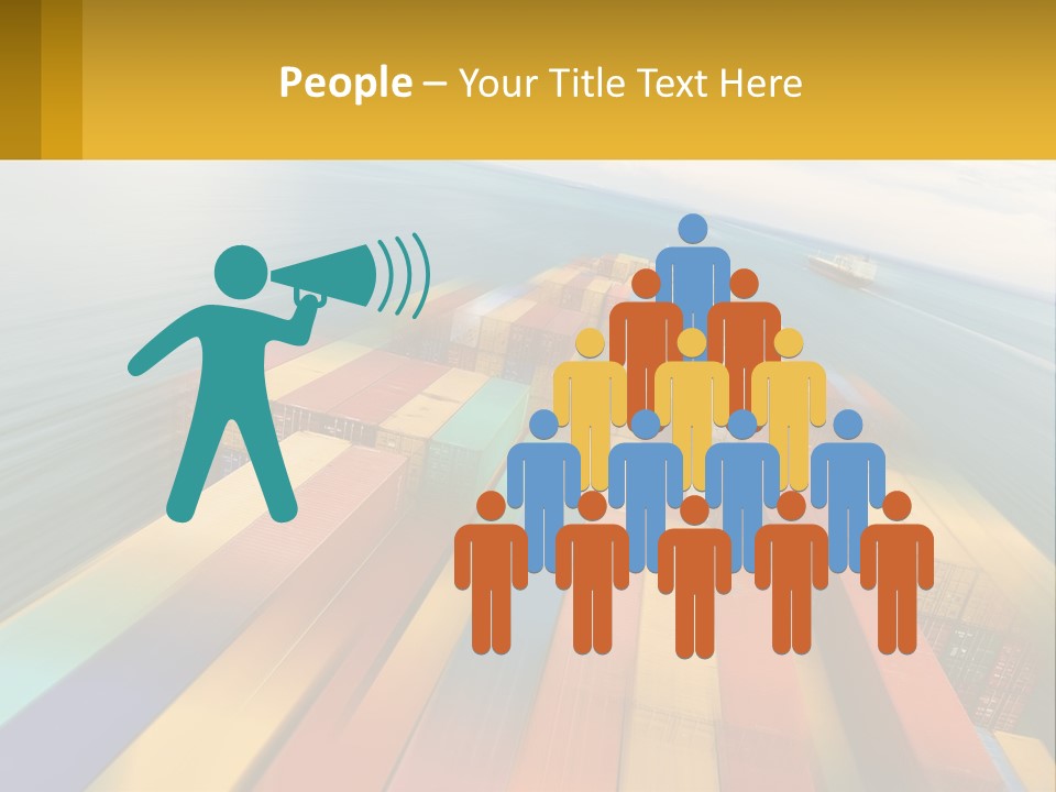 A Large Container Ship In The Middle Of The Ocean PowerPoint Template