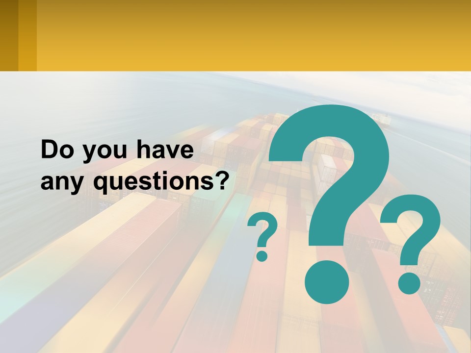 A Large Container Ship In The Middle Of The Ocean PowerPoint Template