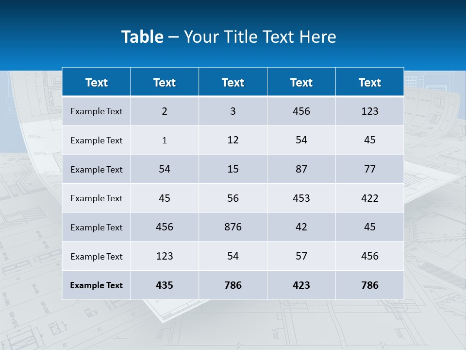 A House On Top Of Blueprints With A Blue Sky In The Background PowerPoint Template