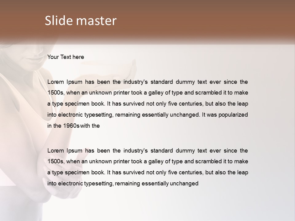 A Woman Holding A Cup Of Coffee In Her Hand PowerPoint Template