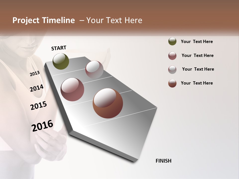 A Woman Holding A Cup Of Coffee In Her Hand PowerPoint Template