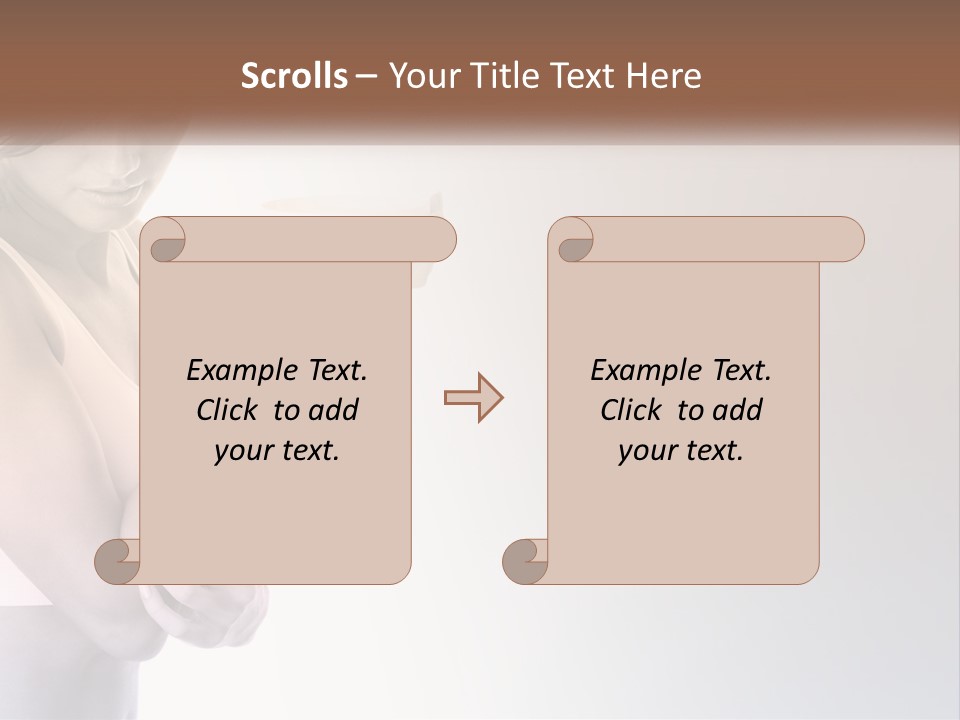 A Woman Holding A Cup Of Coffee In Her Hand PowerPoint Template